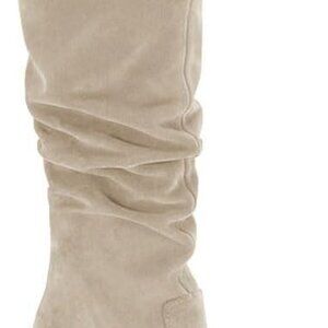 Brand New Womens Knee High Boots Chunky High Heel Square Toe Side Zipper Wide Ca